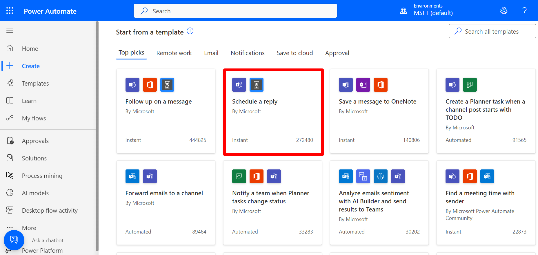 Creating a Basic Flow using template